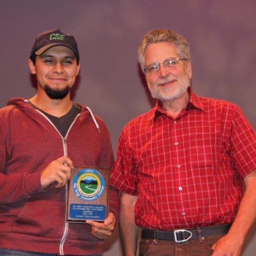 Teacher and student at outstanding student recognition event