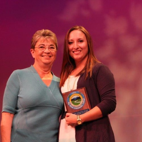 Teacher and student at outstanding student recognition event