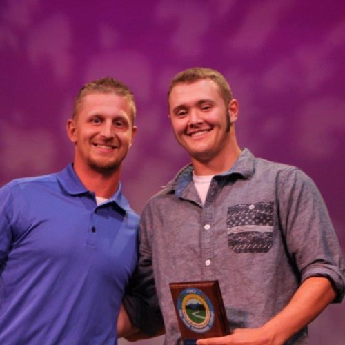 Teacher and student at outstanding student recognition event