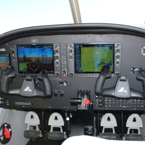 Interior of an airplane controls