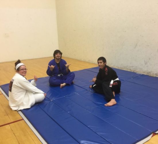 Jiu-Jitsu club members on mats