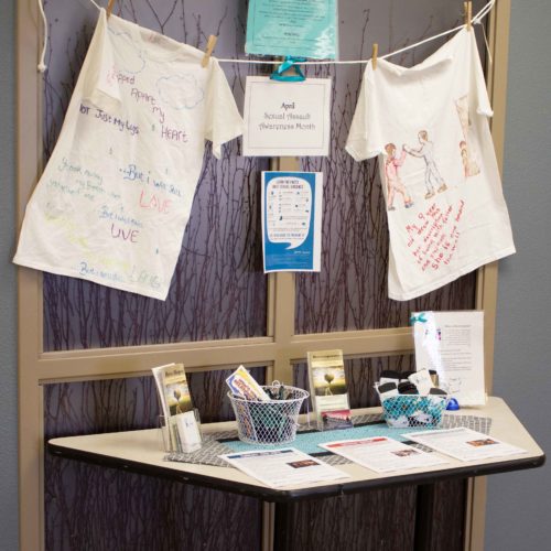 T-shirts hanging on a clothesline