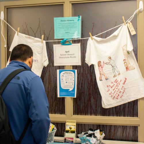 T-shirts hanging on a clothesline