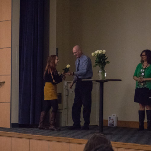 Students being inducted to Phi Theta Kappa.