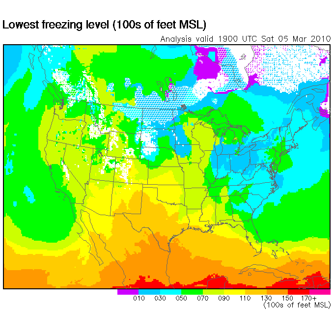 Freezing Weather Map of the USA