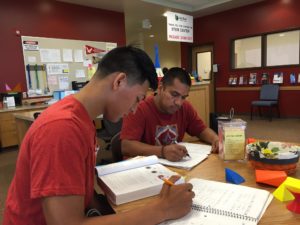 Students at the STEM Center studying